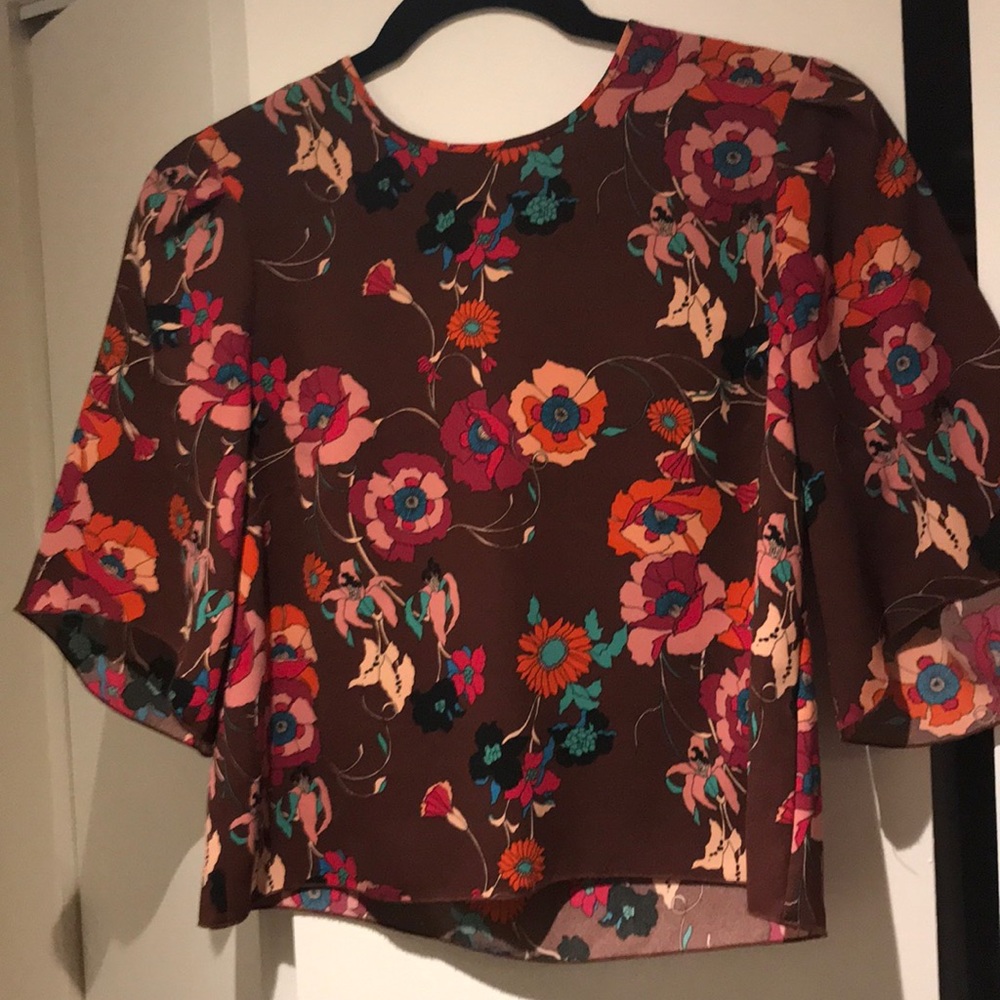 70s style floral top